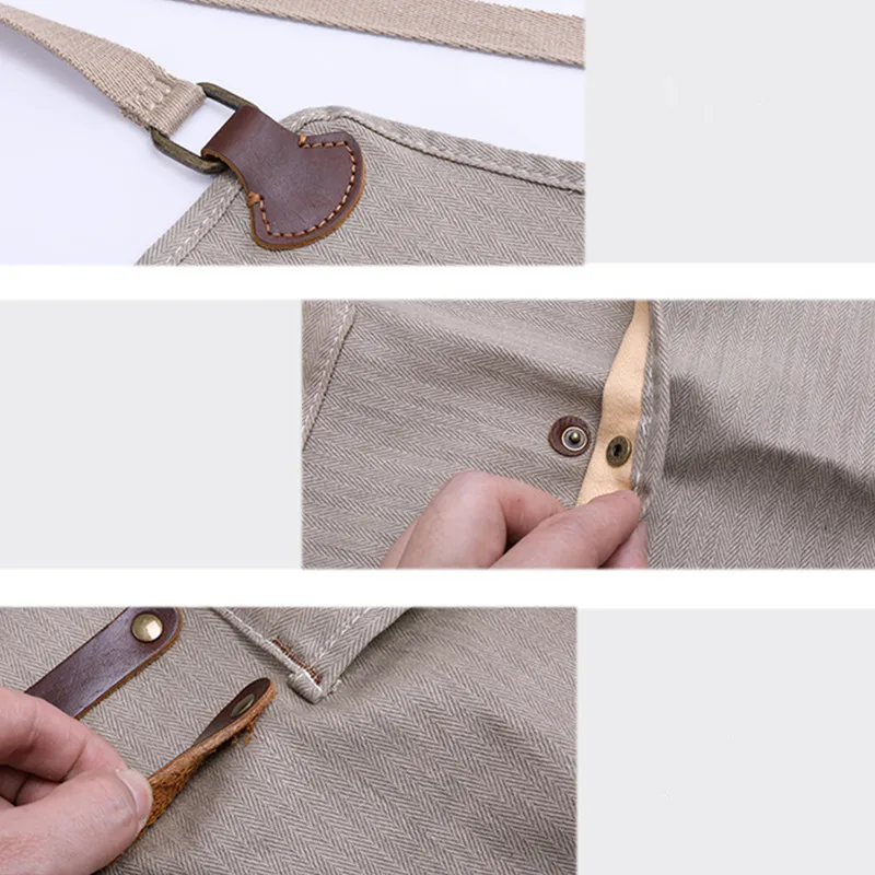 Canvas Apron Crossback Cotton Straps E6-8