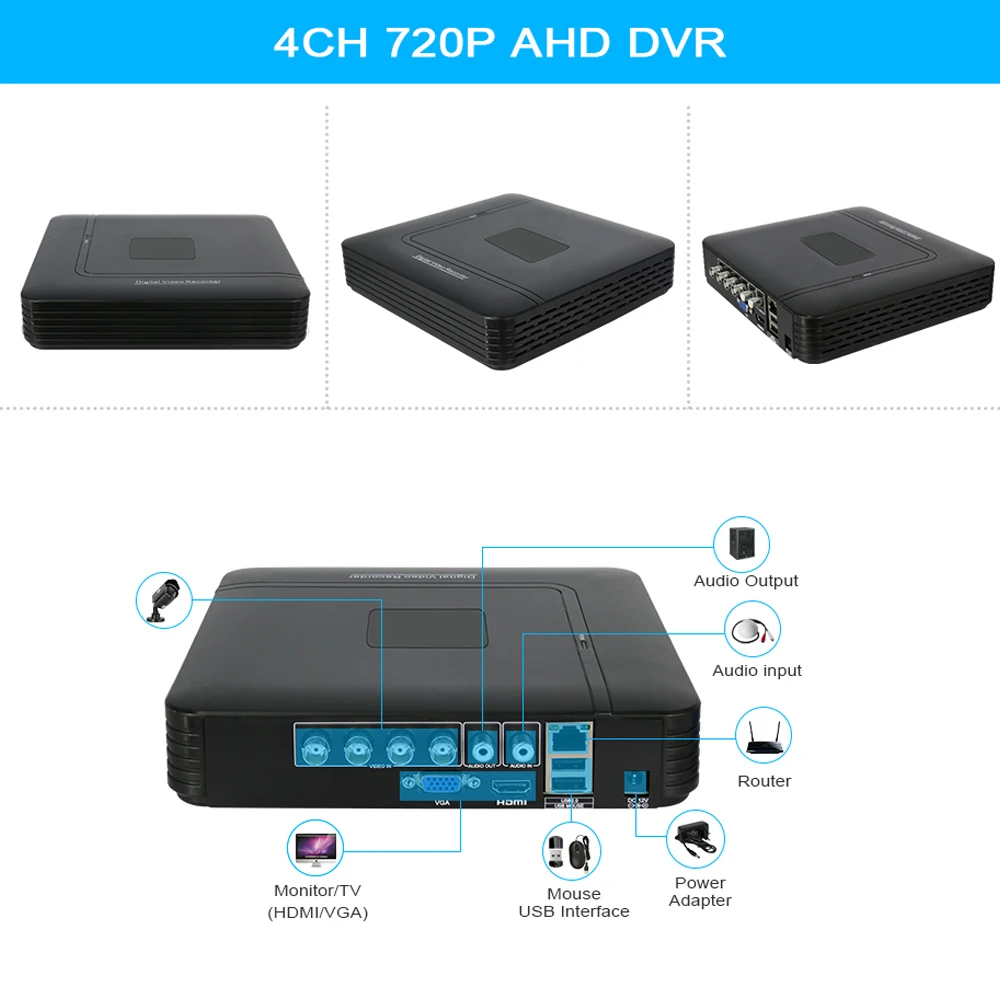 Набор камеры видеонаблюдения 4CH DVR система AHD 720P комплект Camaras De Seguridad опционально 4 канала CCTV NVR видео рекордер инфракрасный Купол 42