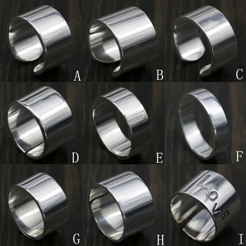 S925 Sterling Silver Smooth Ring Female National Style Fashion Accessories Simple Male Open Ended Wide Surface | Украшения и