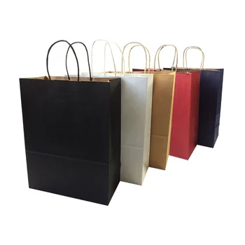 

10 Pcs/lot Classic Simple Kraft Paper Bags With Handle Environment Friendly Gift Paper Bag Recyclable Package Bags 33*25*12cm
