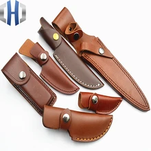 Набор кожаных ножей, прямые ножны, армейский нож, кожаные ножны/кожаная куртка, первый слой из воловьей кожи, набор ножей для кемпинга