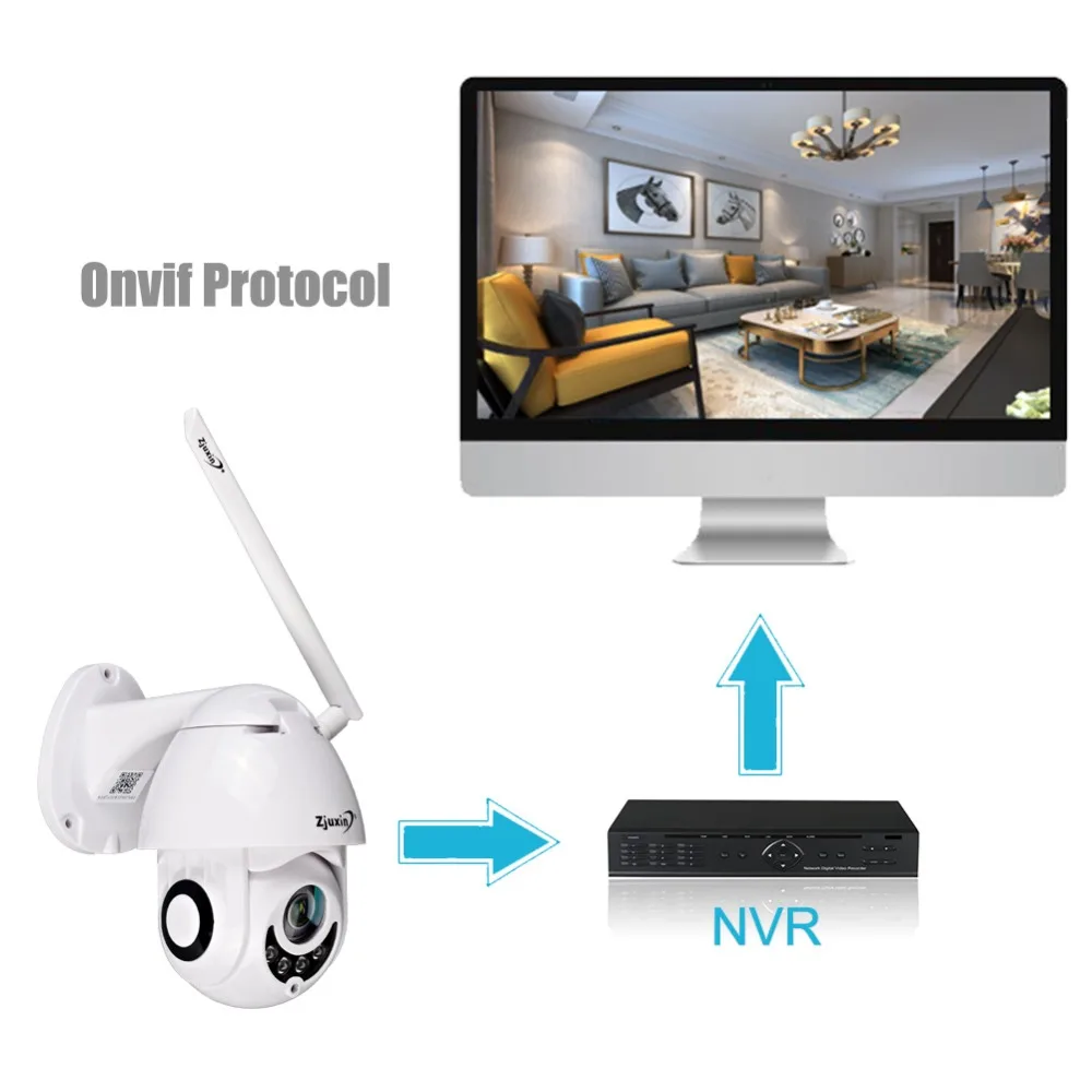 Câmera de Vigilância Segurança ao ar p sem Fio Zjuxin Câmera Wifi 1080 Ptz Velocidade Dome Cctv ir Onvif Livre Ipcam Camara Exterior ip 2mp 14 sem fio ptz velocidade dome cctv ir