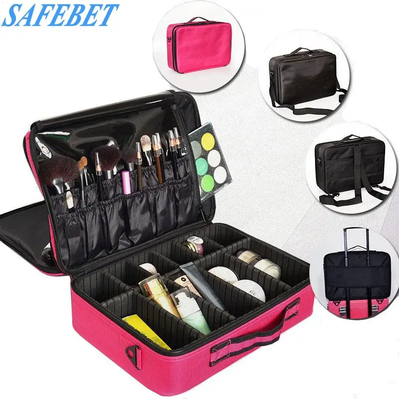 

SAFEBET Waterproof Multilayer Detachable Cosmetic Storage Bag Travel Portable Collapsible Make-up Beauty Manicure Tool Organizer