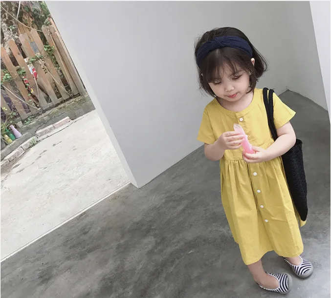Однотонные летние платья для девочек коллекция 2019 года Детские праздничная