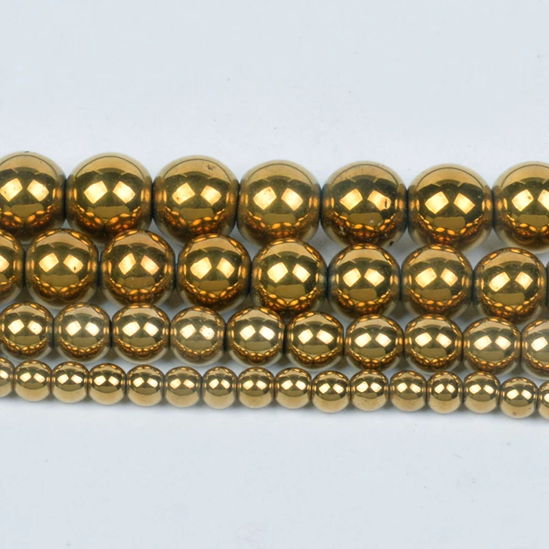 

Bronze Gold Color Hematite Beads Natural Stone Round Loose Beads Ball 4/6/8/10MM Jewelry Bracelet Making Accessories DIY