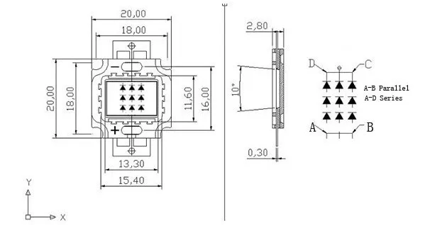 УФ 395nm-400nm светодиодный SMD чип шарик 10 Вт/20 Вт/30 Вт/50 Вт/100 Вт высокой мощности 45MIL высокой мощности Фиолетовый светильник лампа