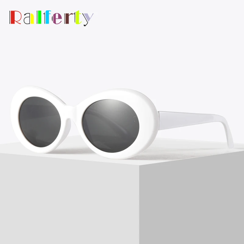 Ralferty ретро овальные солнцезащитные очки модные солнцезащитные очки для мужчин и женщин Винтажные белые UV400 Солнцезащитные очки женские мужские очки