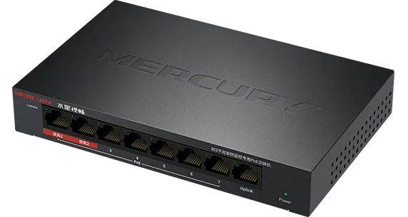 8 порты 7 PoE 65 Вт 1000 Мбит/с переключатель данных, Plug& Play, камера NVR сетевой коммутатор Мини рабочего коммутатор для интернет-сети CCTV камера