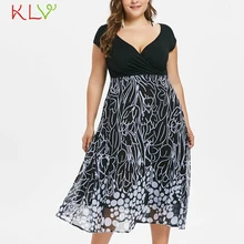 Женское платье, плюс размер, 5XL, до середины голени, шифоновое, повседневное, с принтом, элегантные, вечерние, для женщин, для сна, Robe Femme Zomerjurk Dames Vestidos 19Apr8