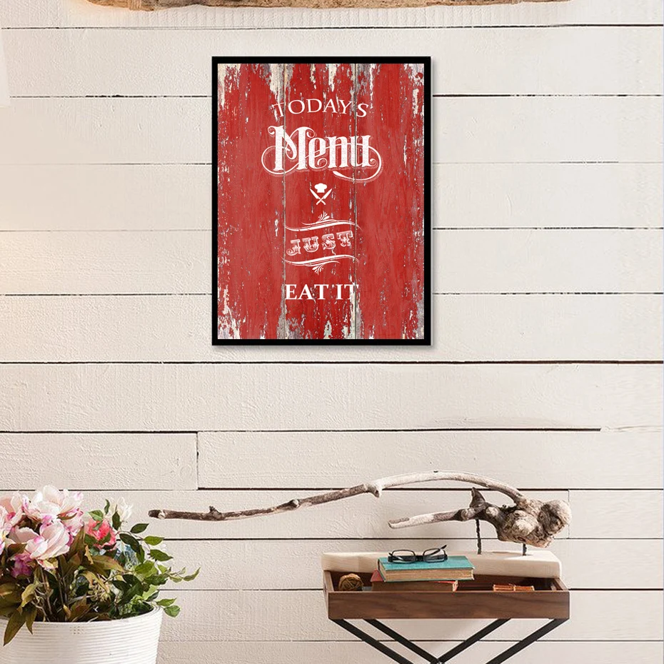 Vintage Kitchen Today Menu Wall Decor Wall Art Canvas Paintings DIY Photo Framed Prints Posters Pictures Frame Home Decoration  (1)