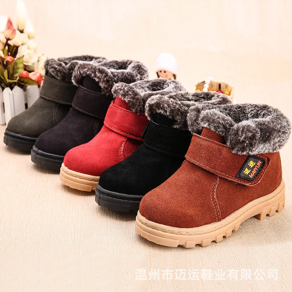 AFDSWG; сезон осень-зима; Коллекция года; натуральная кожа; плюшевые теплые детские зимние ботинки; зеленые детские ботинки для девочек; черные детские ботинки для мальчиков