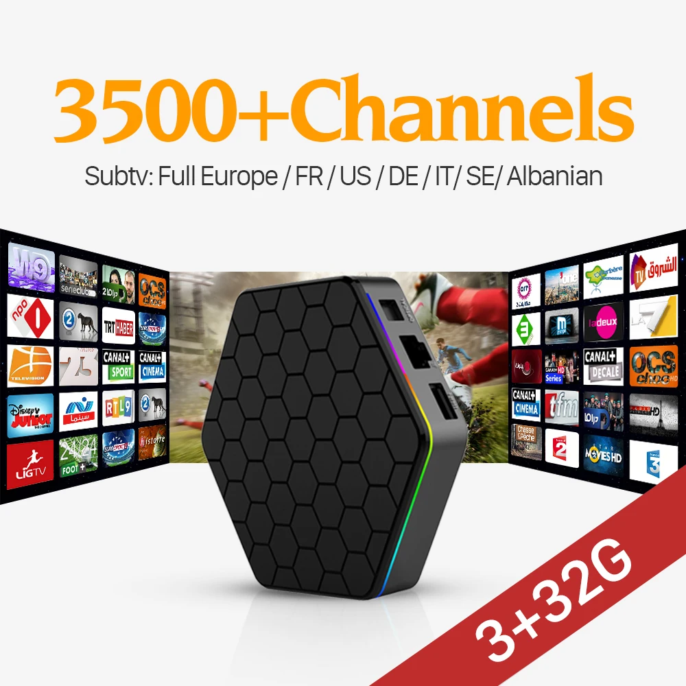 T95Zplus Android 6.0 Smart TV Box 4K Amlogic S912 Octa Core H.265 Media Player 3500 IPTV Channels Europe Arabic French Top Box