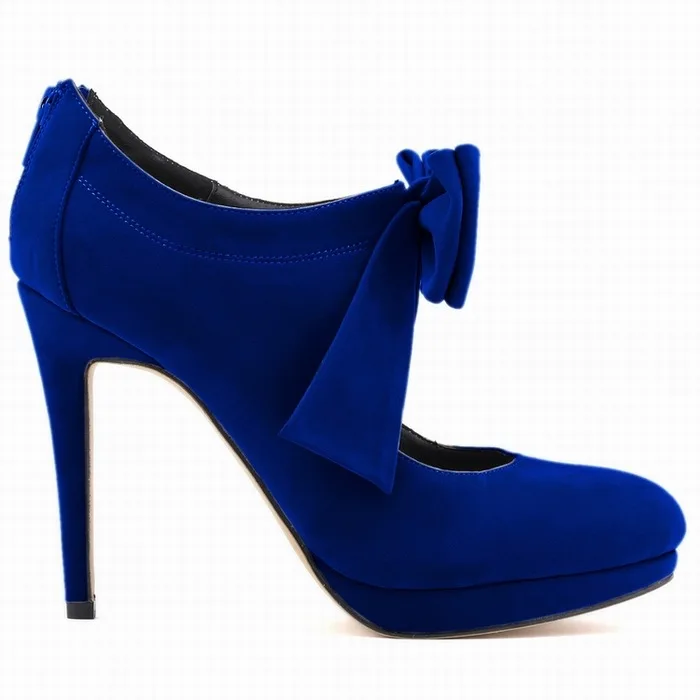 Женские туфли-лодочки женская обувь из флока на высоком каблуке Острый носок 11 см тонкий каблук галстук-бабочка для свадьбы водонепроницаемая обувь на платформе