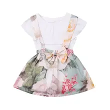 2 шт. милый новорожденных Одежда для маленьких девочек с открытыми плечами одежда верхний комбинезон+ юбка пачка шорты комплект