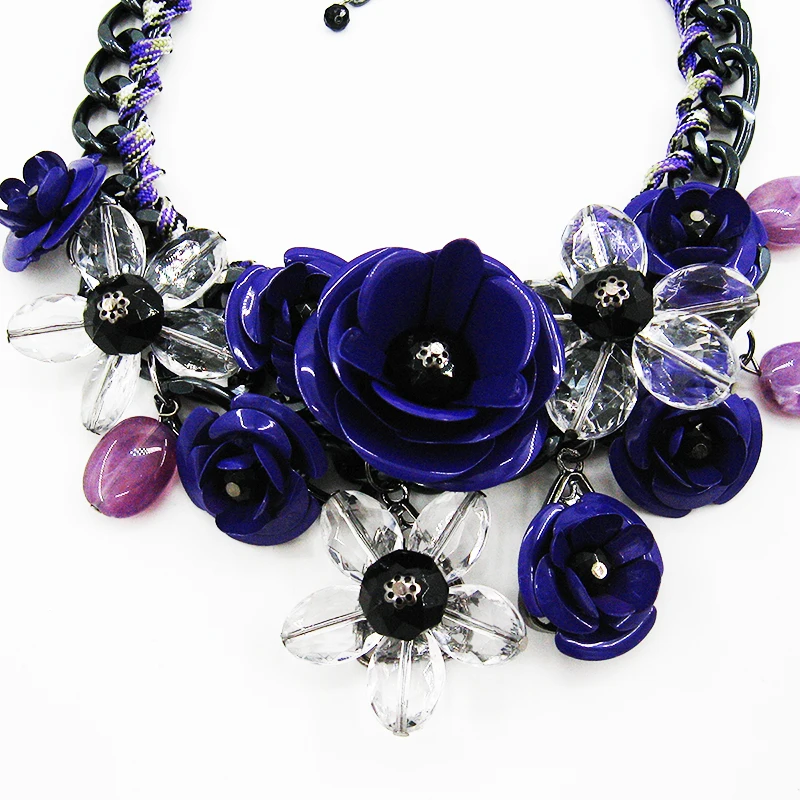 MayJim, массивные ожерелья,, массивная большая цепочка, дерево, смола, колье, кристалл, цветок, ожерелья и подвески, винтажные женские ювелирные изделия