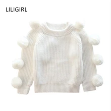 LILIGIRL/вязаный свитер для малышей; куртки для девочек; хлопковые Теплые Топы; одежда; коллекция года; детский осенний кашемировый шерстяной свитер; пальто