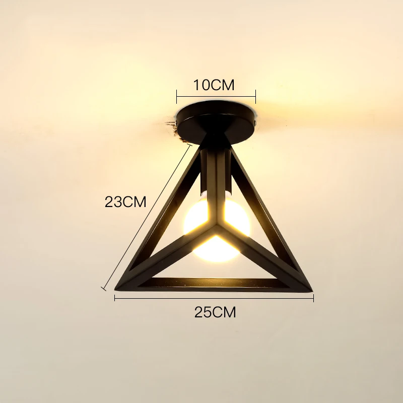 Винтажные светодиодные потолочные светильники, современный промышленный потолочный светильник, плафон, клетка, плафон для столовой, кухни, коридора, балкона - Цвет корпуса: Type 6 No bulb