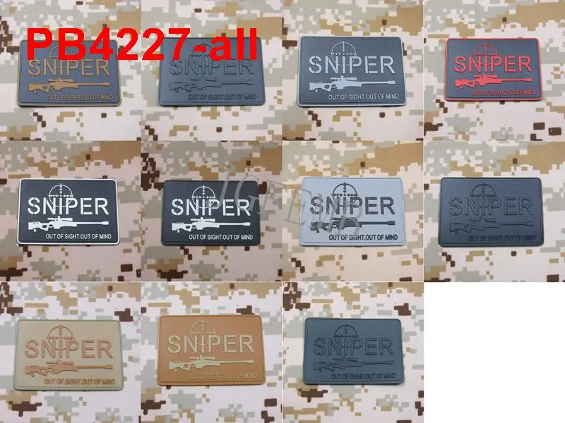 

SNIPER OUT OF SIGHT.OUT OF MIND Morale Military Tactics 3D PVC Patch Badges