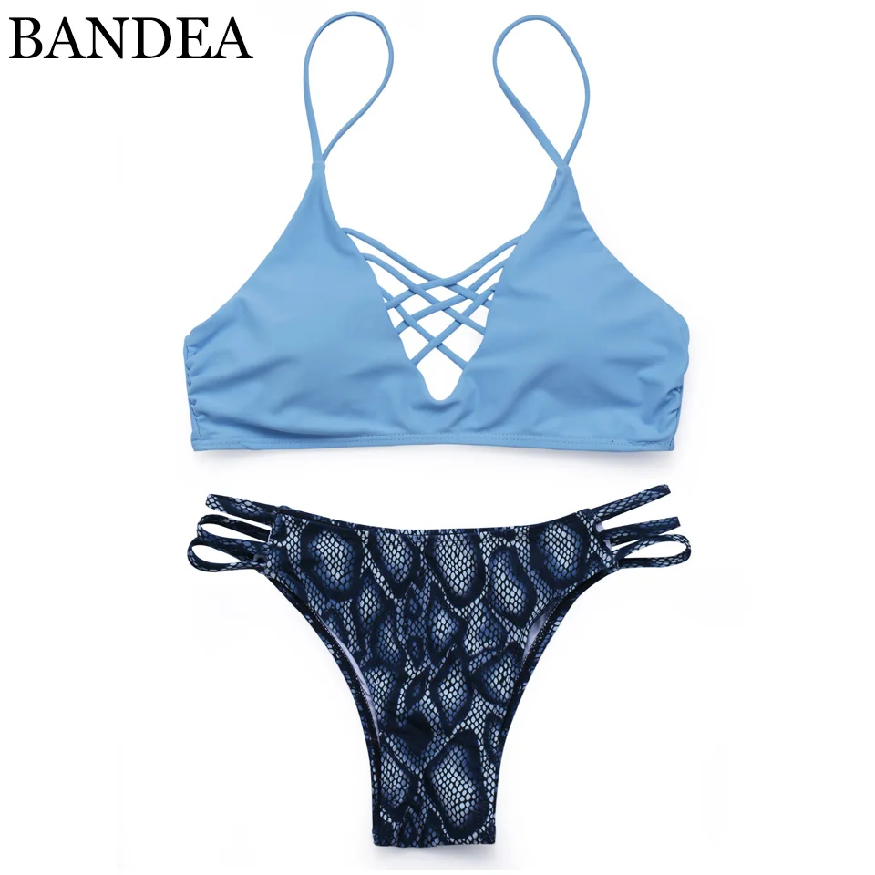 

BANDEA Women Sexy Bikini 2019 Brazilian Bikini Set Bandeau Print Swimsuit Beach Swimwear Push Up Swimsuit Set Maillot De Bain