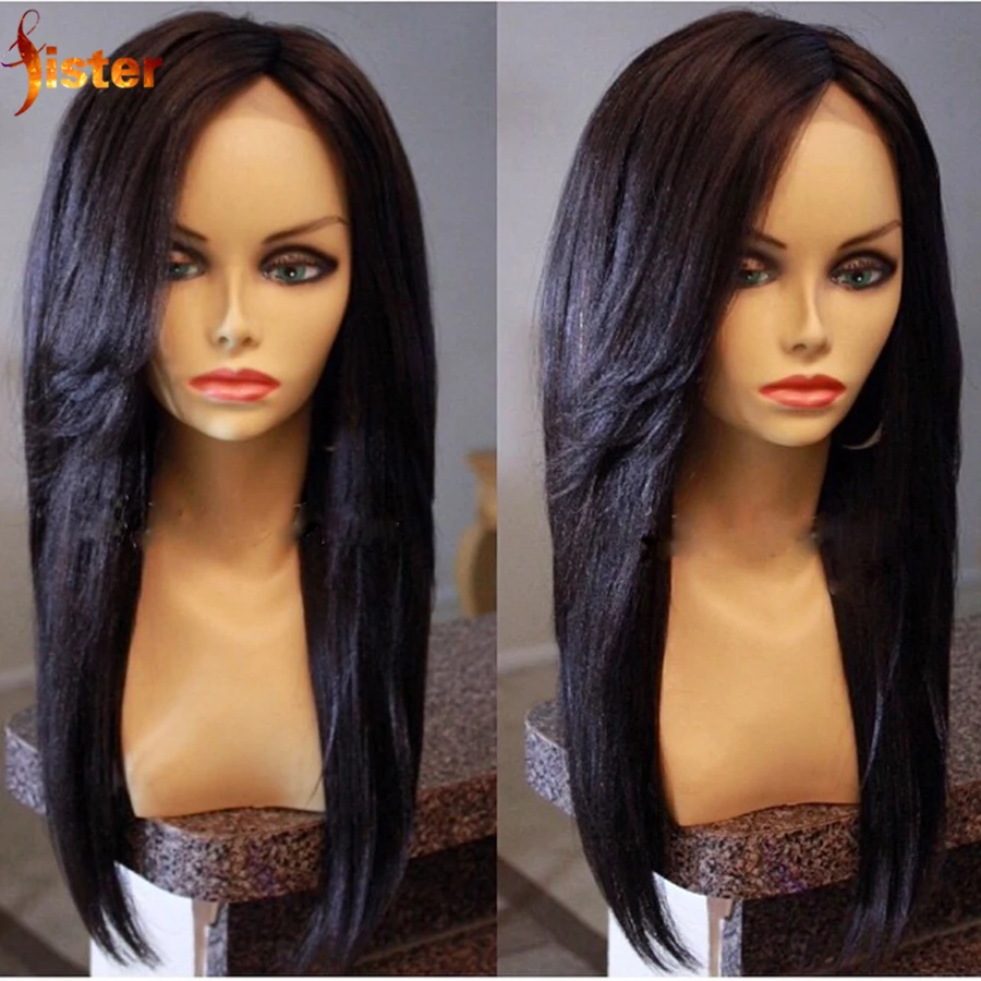 Italian Yaki Lace Front Wigs,Peruvian Hair Wigs Light Yaki Human Hair