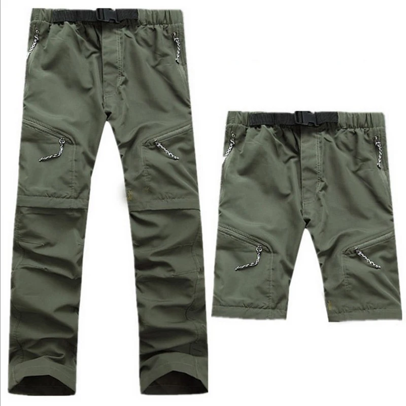 Rápido seco hombres al aire libre pantalones de senderismo desmontable pantalones cortos transpirable de secado rápido Trekking Camping Pantalones de senderismo S-XXXL