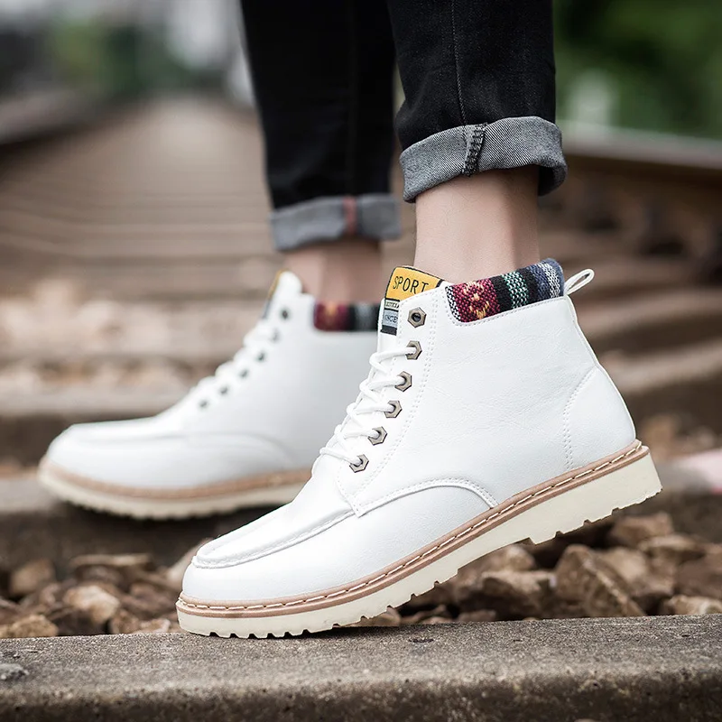 2018 Genuine Leather Men Boots Spring Autumn Winter Man Casual Shoes Fashion Lace-up Ankle Boot Men's Snow Shoe Work Vintage  (4)