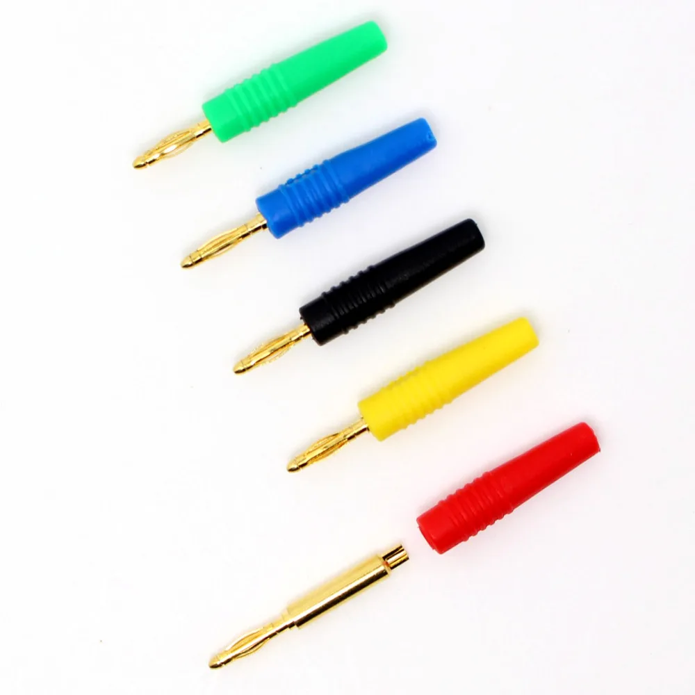 25pcs bp205 Gold Plate 2mm In line banana Plug Solder & self assembly