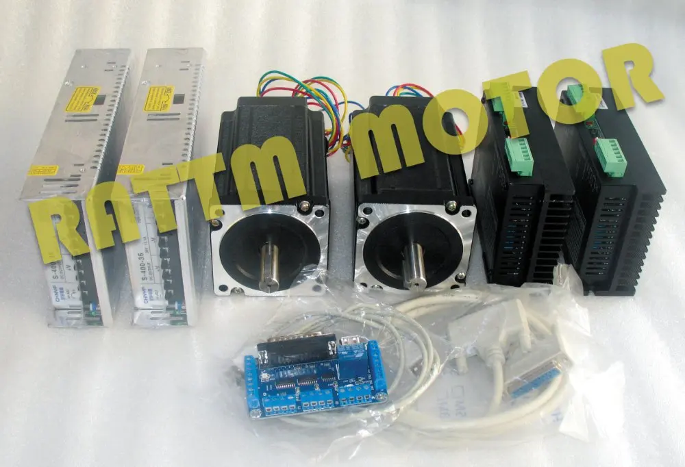 

High-quality!! 2Axis Nema34 CNC Stepper Motor 98mm/ 878oz-in /4.0A & Driver 6A/80V/256 Microstep