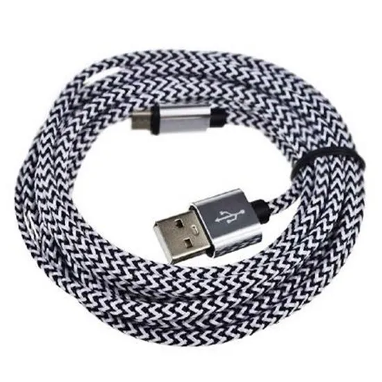 3 м 10 футов micro V8 usb кабель для передачи данных с тканевой оплеткой из