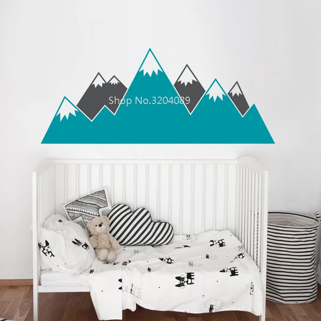 Multicolor Mountain Wall Stickers Kids Room Woodland Vinyl Multicolor Mountain Wall Stickers Kids Room Woodland Vinyl Decals Baby Nursery Decor Home Murals