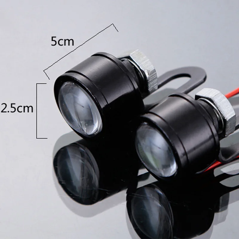 2 шт. мотоцикл мотоциклетное зеркало декоративный светодиодный фонарь орлиный глаз потепление лампы стробоскопы
