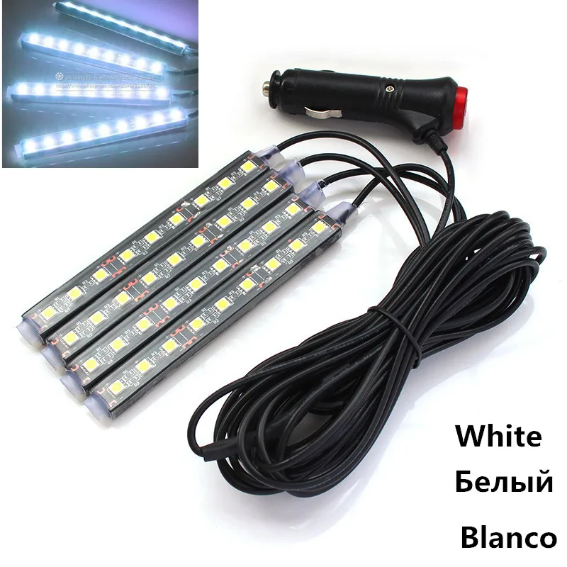 4 шт. 9SMD 5050 белый желтый синий зеленый красный Автомобильный светодиодный
