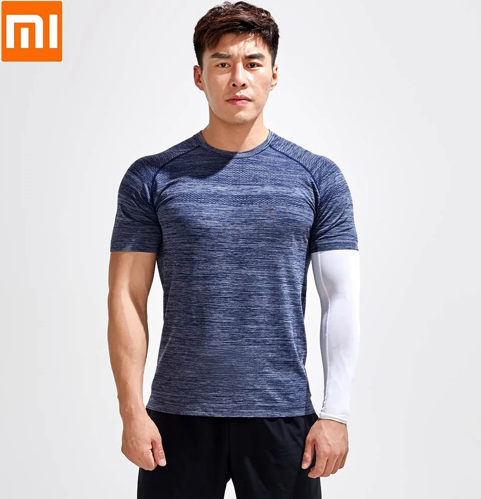 

Xiaomi youpin Men's Sports Short Sleeve T-Shirt Moisture absorption Breathable summer male Texture jacquard