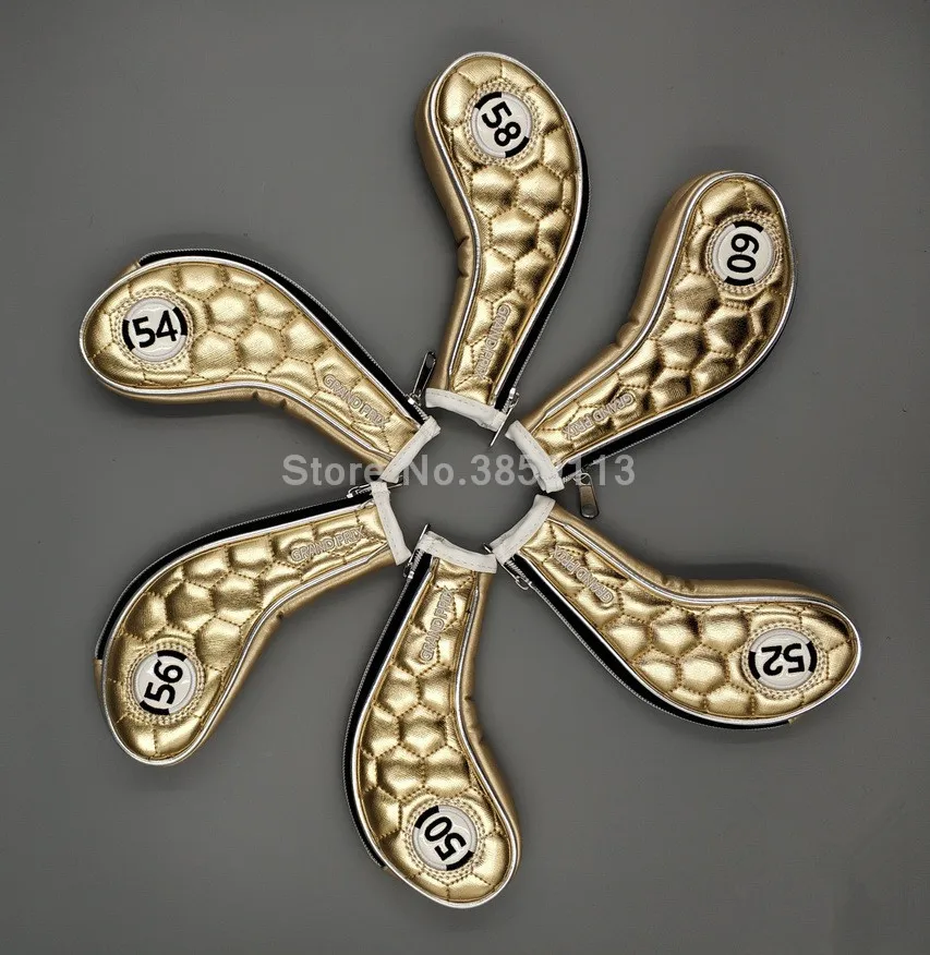 

1PC Zipper Golf Wedge Head Cover Grand Prix Sand Wedge Set Headcover 50 52 54 56 58 60DEG For Man Women