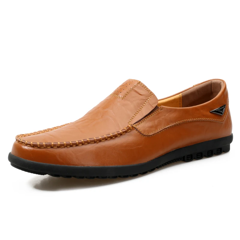 Мужские мокасины ручной работы JUNJARM туфли из натуральной кожи дышащие для