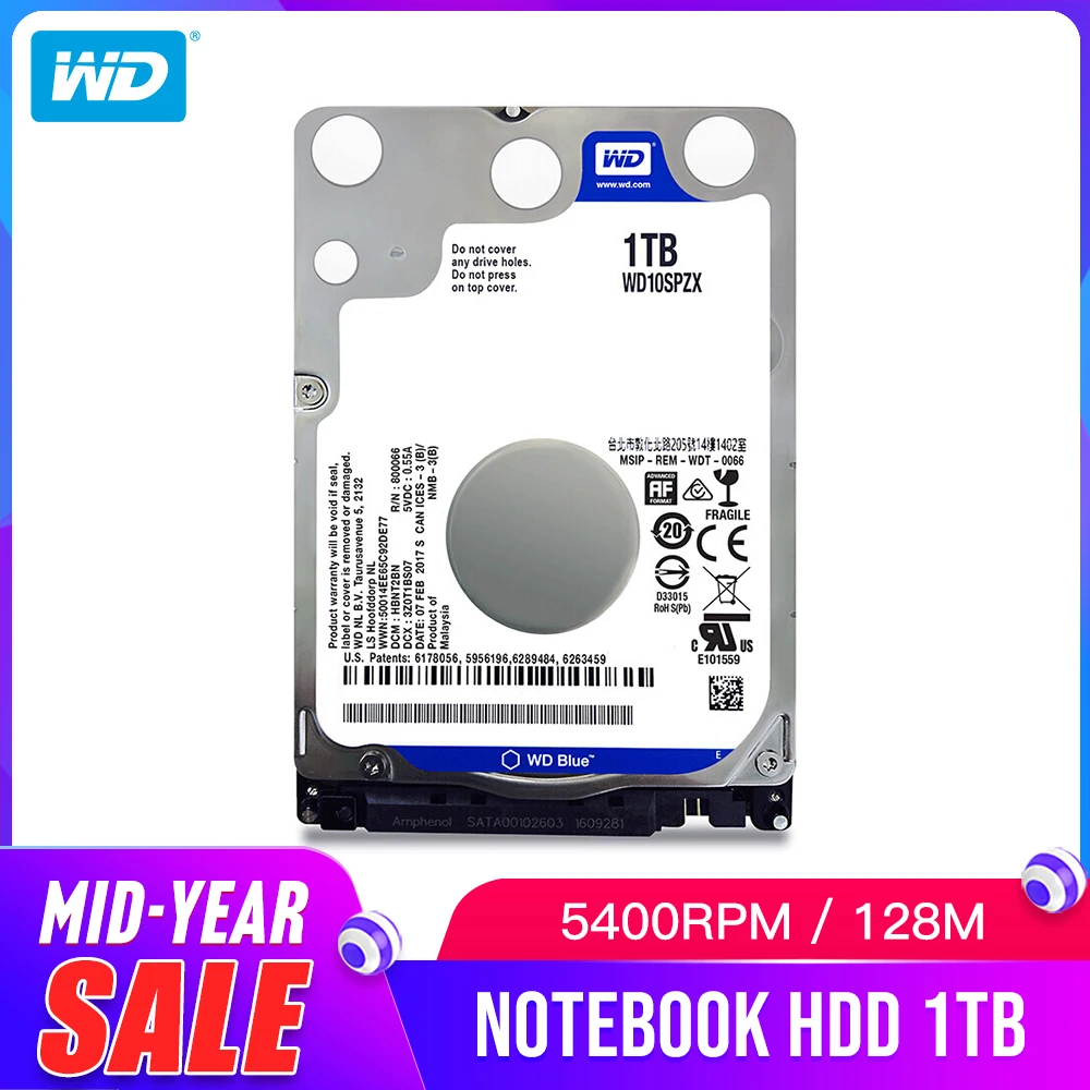 Скидка WD Western Digital Blue 1 ТБ hdd 2,5 SATA WD10SPZX диско Дуро ноутбук внутренний сабит жесткий диск HD ноутбук жесткий диск