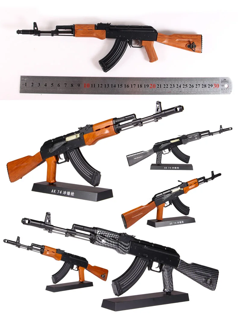 1:3 сплав AK74 пистолет Модель AK 47 Штурмовая винтовка не может снимать орнамент коллекция подарок для мальчика