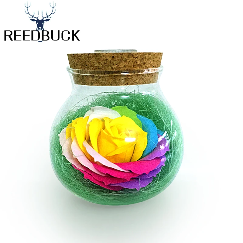 led RGB lamp Color Romantic rose wishing bottle (2)