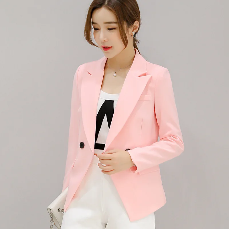 2019 spring autumn new short Wild small suit women's Korean suit women Slim lapel long-sleeved slim female coat blazer femme XXL 2019 spring autumn new short Wild small suit women's Korean suit women Slim lapel long-sleeved slim female coat blazer femme XXL