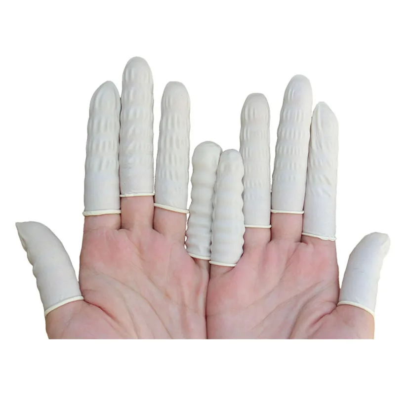 100pcs Latex Finger Cots Manicure Work Gloves Anti-slip Antistatic Latex Fingertip Fingers Protection Disposable Rubber Covers 100pcs Latex Finger Cots Manicure Work Gloves Anti-slip Antistatic Latex Fingertip Fingers Protection Disposable Rubber Covers