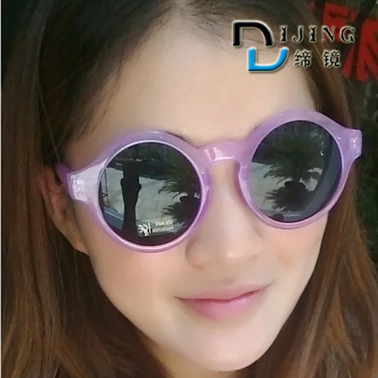 FREE SHIP ! 2014 BRAND NEWYiwu wholesale custom OEM single wild fashion trend of candy multicolor round sunglasses Sunglasses |
