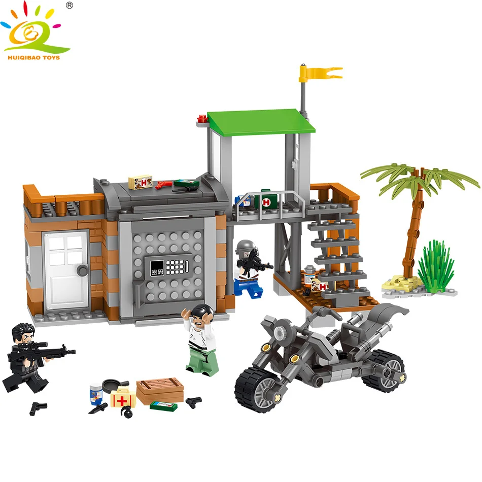

285PCS Battlegrounds Shooting Building Blocks Compatible legoingly Military Soldier bricks Figures Educational Toys for Children