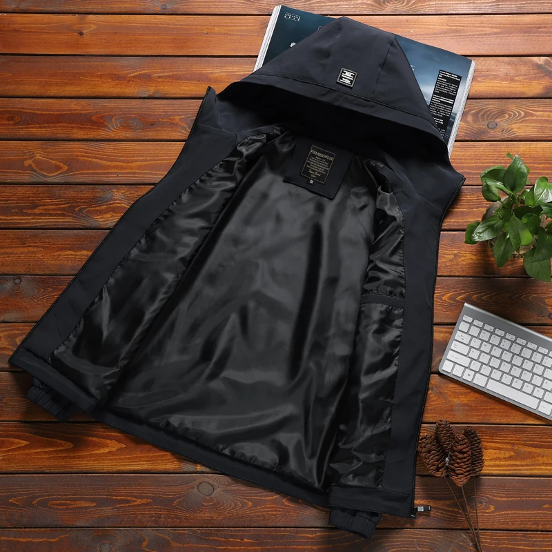 discount Jacket Men New Arrival Casual Solid Hooded Jackets Mens Fashion Zipper Outwear Slim Fit Spring Autu