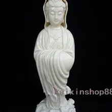 Блан де Китай Dehua фарфоровая статуэтка Kwan-yin& Kid