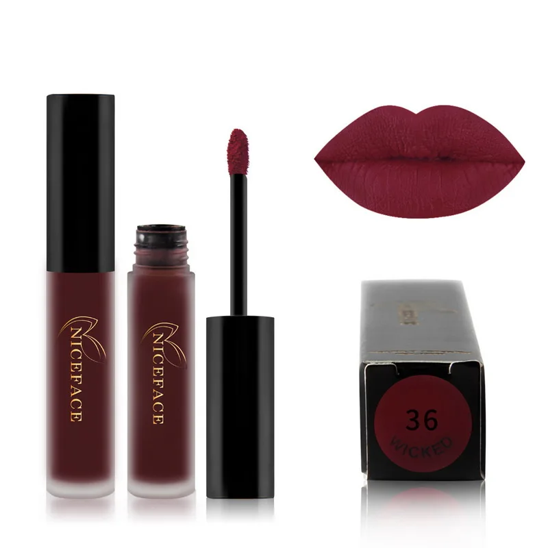 

Manooby Charmed Lips Makeup Liquid Matte Lipgloss Easywear Long Lasting High Pigment Levre Pintalabios Red Rouge Lip Gloss