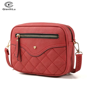 

QIANXILU Hot Fashion Crossbody Bags For Women 2019 High Capacity Shoulder Bag PU Leather Handbag Female Zipper Messenger Bags