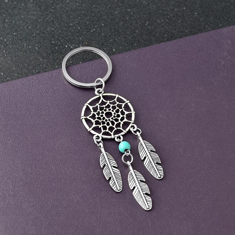 

Alloy Dreamcatcher Metal Keychain Dream catch Tassel Pendant Keyring Vintage Indian Style Keychain Gift Ornaments