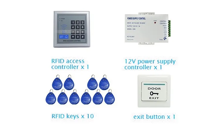 JERUAN дешево! Новый Rfid двери Система контроля доступа + Питание Управление Лер + Rfid клавиатуры + кнопка выхода в наличии