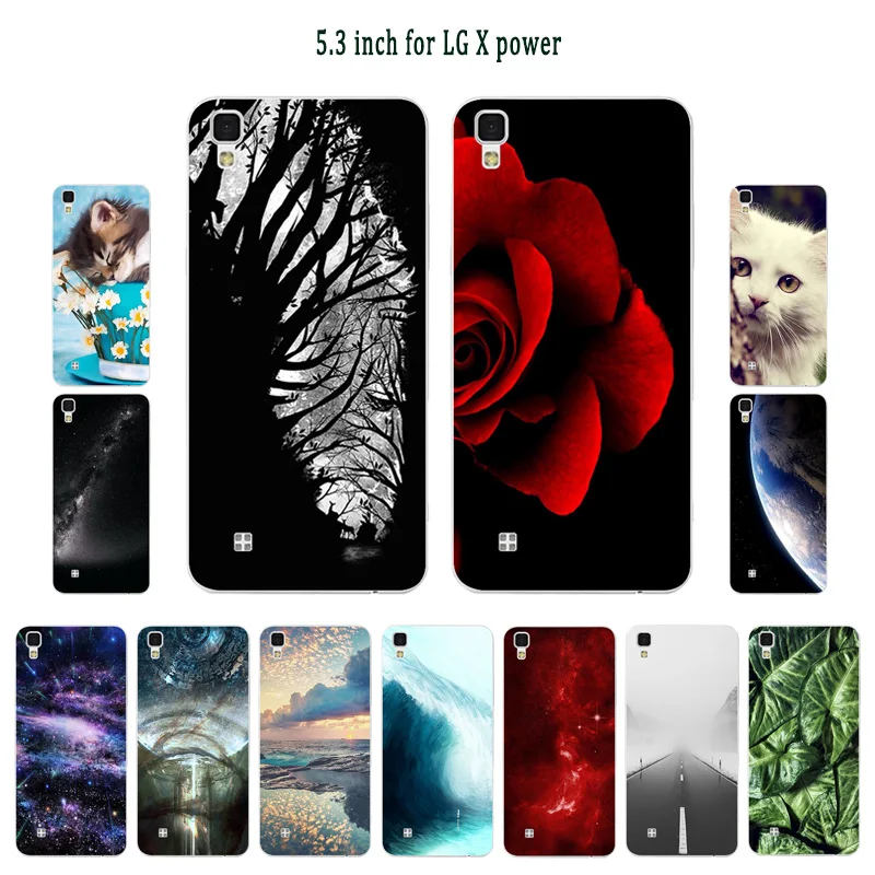 

for LG X Powe K220 LS755 Silicone Case for LG X Power Cover Sleeping Painted Soft Mobile Phone for for LG X Power Cases