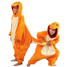 Children Costume Pokemon Charmander Onesies Pajamas Cosplay Kigurumi Costume Jumpsuit Hoodies Sleepwear for Halloween Carnival